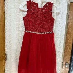 Rare Editions Sz 7 Girls Gorgeous Bejeweled Top, Blinged Waist,
Fairy Bottom Red